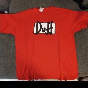 The Simpsons Unisex Adult Duff Beer T-Shirt / Red